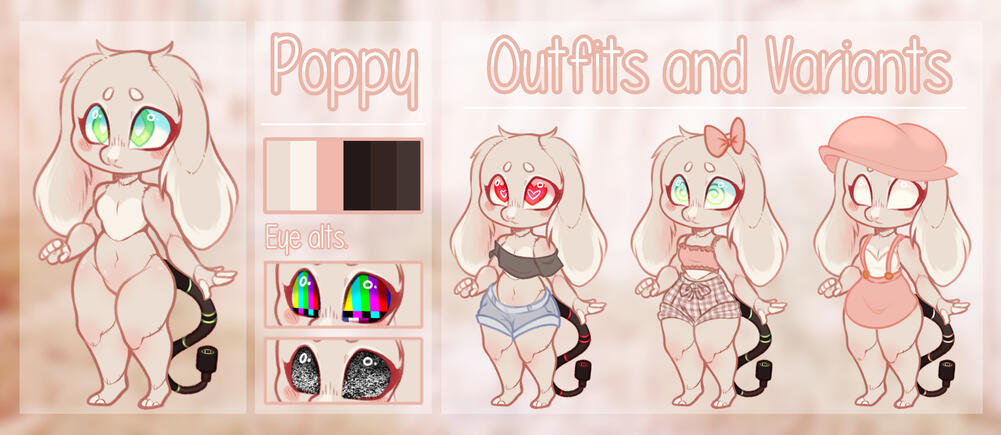 Off-Base (Chibi) with name, palette, outfits and close-up